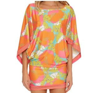 Trina Turk Playa De Flor Swim Cover Up, Tunic Dress, Women's Size Medium